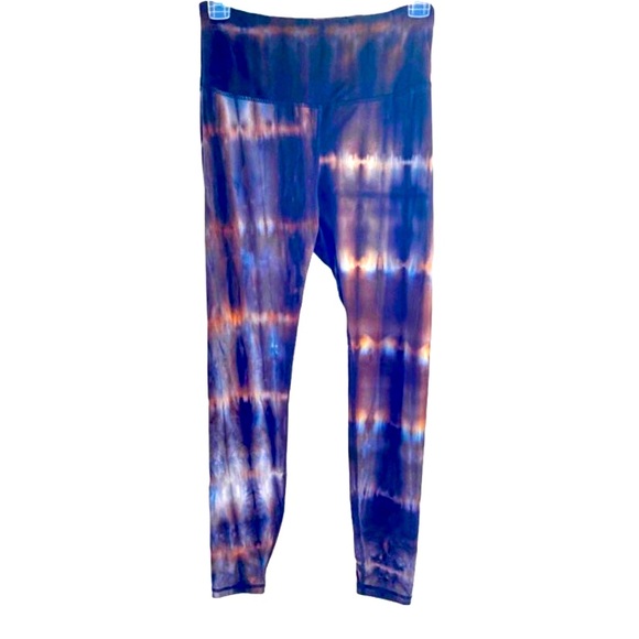 Rampage Brown, White, Blue/Gray & Black Tie Dye Athletic Leggings, Size Small - Picture 1 of 8